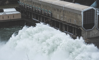 A train is going over a large wave